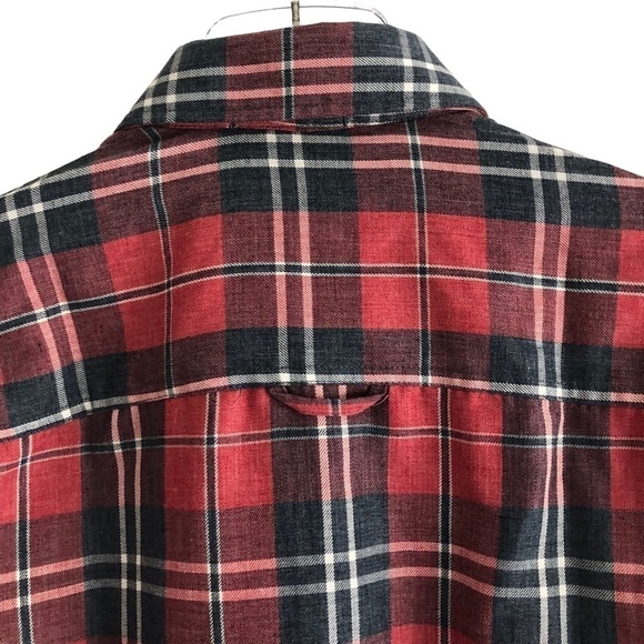Thread & Cloth Red Gray Plaid Button Down Long Sleeve Shirt Size Small - Picture 2 of 10